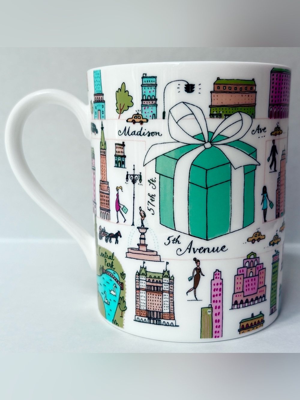 Tiffany & Co 5th Avenue New York NYC Porcelain 4" Mug Cup
